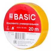 Изолента класс В 0,13х15мм 20 метров желтая EKF Basic, Изолента и скотч