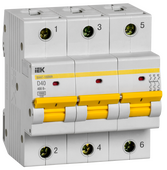 Автоматический выключатель ВА47-100МА без теплового расцепителя 3P 40А 10кА х-ка D IEK, Автоматические выключатели модульные