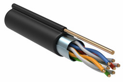 ITK Кабель связи витая пара F/UTP кат.5E 4х2х24AWG LDPE трос 12мм 305м, витая пара экранированный кабель