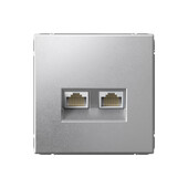 ARTGALLERY РОЗЕТКА двойная компьютерная RJ45+RJ45, кат.6А, механизм, АЛЮМИНИЙ, Компьютерные розетки