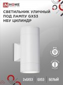 Светильник уличный настенный двусторонний НБУ ЦИЛИНДР-2xGX53-WH алюминиевый белый IP54 IN HOME, Уличные светильники под лампу