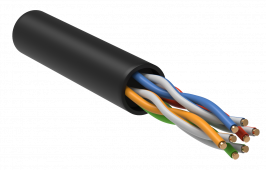 ITK Витая пара U/UTP кат.6 4х2х23AWG LDPE черный (305м), витая пара не экранированный кабель