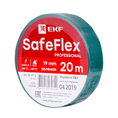 Изолента ПВХ зеленая 19мм 20м серии SafeFlex EKF, Изолента и скотч