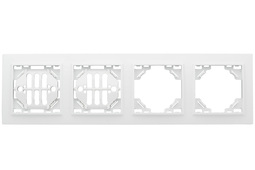 Рамка четырехместная Минск EKF горизонтальная белая, Рамки и аксессуары