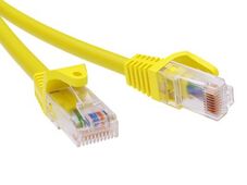 Патч-корд неэкранированный CAT5E U/UTP 4х2, LSZH, желтый, 2.0м DKC, коммутационный шнур