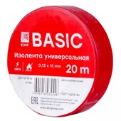 Изолента класс В 0,13х15мм 20 метров красная EKF Basic, Изолента и скотч