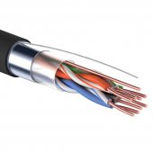 Кабель связи витая пара внешний экранированный FTP 4PR 24AWG, CAT5e, черный, бухта 305м (OUTDOOR) PROconnect, витая пара экранированный кабель