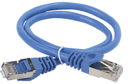 ITK Коммутационный шнур (патч-корд), кат.5Е FTP, 1м, синий, коммутационный шнур