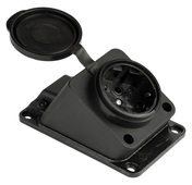 Розетка настенная с защитной крышкой каучуковая наклонная 230В 2P+PE 16A IP44 EKF, Каучуковые розетки