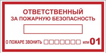 Наклейка "Ответственный за пожарную безопасность" B03 (100х200мм.) EKF PROxima, Знаки электробезопасности