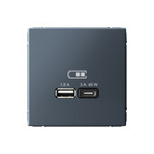 ARTGALLERY USB РОЗЕТКА A + тип-C 45Вт высокоскор.заряд. QC, PD, механизм, ГРИФЕЛЬ, USB розетки