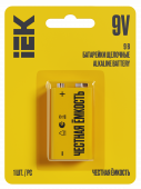 Батарейка щелочная Alkaline 6LR61 9V (1шт/блистер) IEK, Алкалиновые батарейки