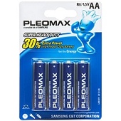 Батарейки АА Pleomax R6-4BL (4шт), Солевые батарейки