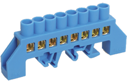 Шина IEK N "ноль" в комбинированном DIN-изоляторе "Стойка" ШНИ-8х12-8-КС-С, Шины нулевые