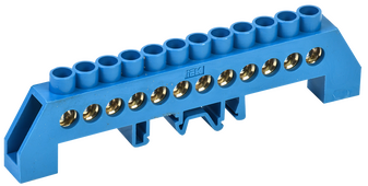 Шина N "ноль" в комбинированом DIN-изоляторе "Стойка" ШНИ-8х12-12-КС-С IEK, Шины нулевые