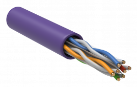 ITK Витая пара U/UTP кат.6 4х2х23AWG LSZH фиолетовый (305м), витая пара не экранированный кабель