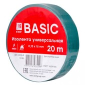 Изолента класс В 0,13х15мм 20 метров зеленая EKF Basic, Изолента и скотч