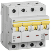 Автоматический выключатель ВА47-60M 4Р 16А 6кА х-ка D IEK, Автоматические выключатели модульные