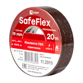 Изолента ПВХ коричневая 19мм 20м серии SafeFlex EKF, Изолента и скотч