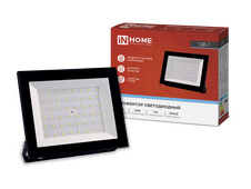 Прожектор светодиодный СДО-7 70Вт 230В 6500К IP65 черный IN HOME, прожекторы светодиодные