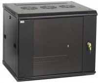 ITK Шкаф LINEA W 9U 600x450 мм дверь стекло, RAL9005, Шкафы телекоммуникационные настенные