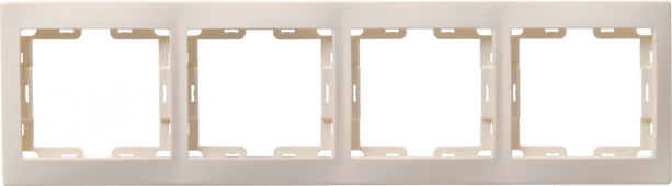 РГ-4-ККм Рамка 4местная горизонтальная КВАРТА (кремовый) IEK, Рамки и аксессуары