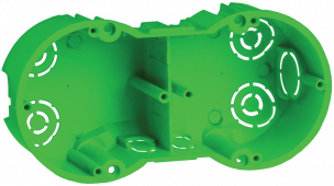 Коробка КМ40023 установочная 2 места d141х70x45 для полых стен (с саморезами и металлическими лапка) IEK, Коробки распределительные