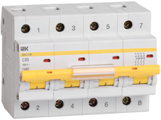 Автоматический выключатель ВА 47-100 4Р 35А 10кА характеристика С IEK, Автоматические выключатели модульные