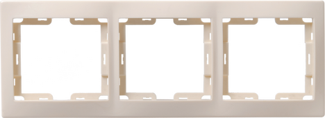 РГ-3-ККм Рамка 3местная горизонтальная КВАРТА (кремовый) IEK, Рамки и аксессуары