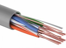 Кабель связи витая пара внутренний НЕ экранированный UTP 4PR 24AWG, CCA, CAT5e, PVC серый, бухта 305м PROconnect, витая пара не экранированный кабель