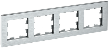 Рамка четырехместная BRITE IEK металл алюминий, Рамки и аксессуары