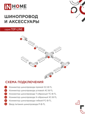 Светильник трековый линейный светодиодный поворотный LTR-01R-TL 4040W 40Вт 4000К 605мм 120 градусов белый серии TOP-LINE IN HOME, Светильники светодиодные трековые