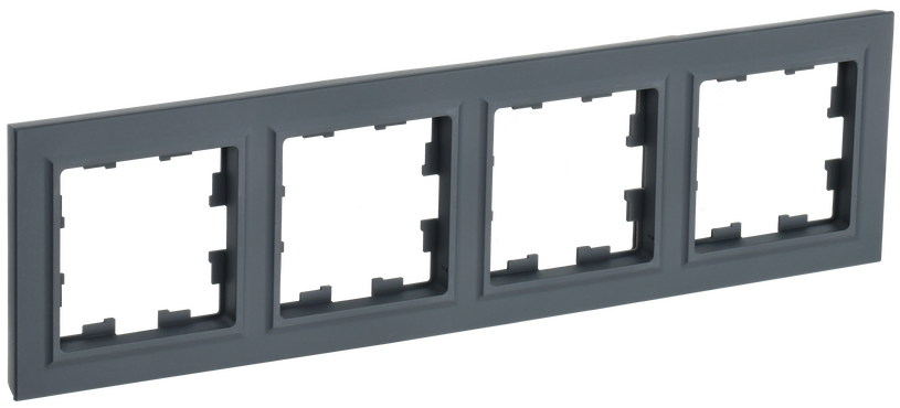 Рамка четырехместная BRITE IEK графит, Рамки и аксессуары