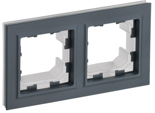 Рамка двойная IP44 BRITE IEK графит, Рамки и аксессуары