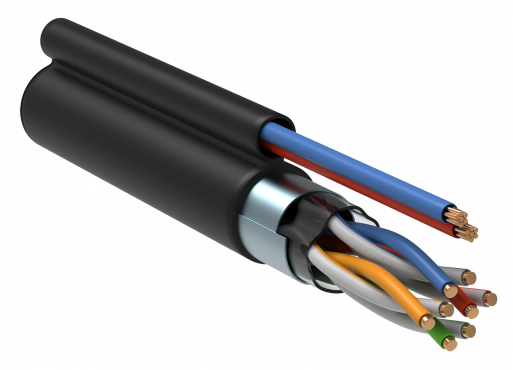 ITK Витая пара F/UTP категории 5E 4х2х24AWG LDPE кабель питания 2x0,75, витая пара экранированный кабель