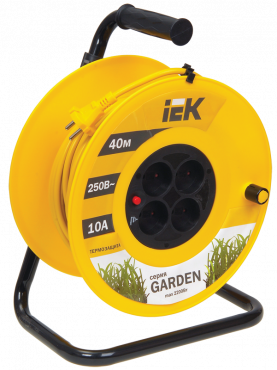 Катушка УК40 с т/з 4 места 2P/40м 2х1,0 мм2 "Garden" IEK, Удлинители на катушке