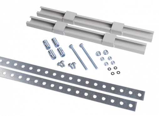 Комплект крепления металлокорпуса к столбу монтажной полосой, Монтажные и крепежные аксессуары для шкафов