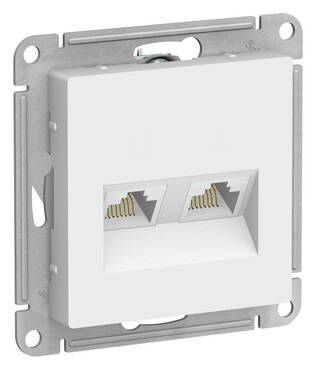 Розетка двойная компьютерная AtlasDesign SE RJ45+RJ45 лотос, Компьютерные розетки