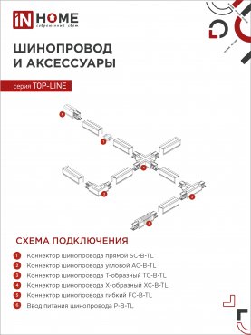 Светильник трековый светодиодный TR-08-TL 25Вт 6000К 2500Лм IP40 36 градусов белый серии TOP-LINE IN HOME, Светильники светодиодные трековые